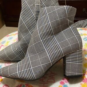 Plaid Ankle Boots for Women